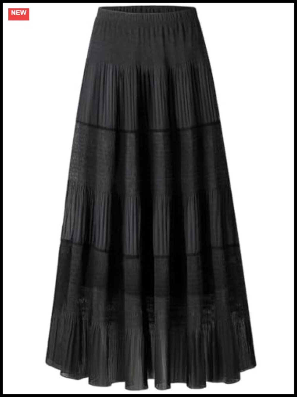 Chiffon Pleated High Waisted Maxi A-Line Skirt